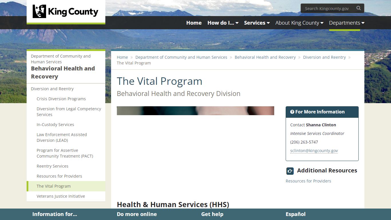 The Vital Program - King County - King County, Washington